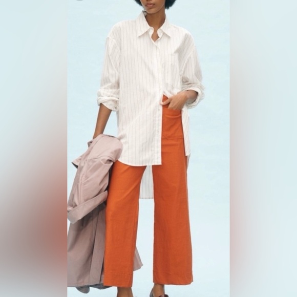 Anthropologie Maeve The Colette Cropped Wide-Leg Faux Leather Pants SIZE 34 EUC - Picture 3 of 15